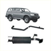 Black metal exhaust system rear view for toyota land cruiser 105 series by redback performance exhaust system