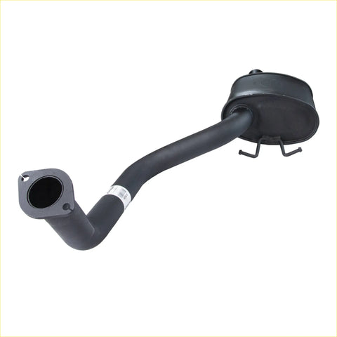 Black metal redback performance rear muffler for ford territory with catalytic converter and flanged connection visible