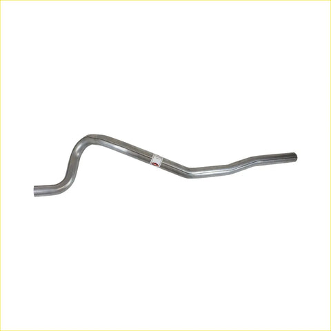 Silver metallic redback sports tailpipe with s-shaped curved design for falcon xc showing back side