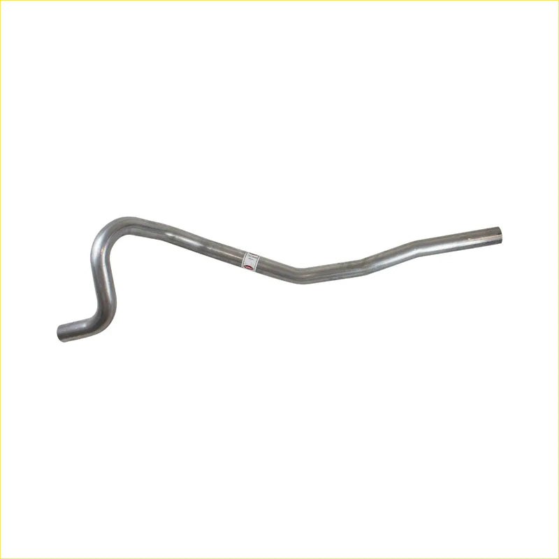 Silver metallic redback sports tailpipe for falcon xc with curved s-shaped exhaust pipe visible from back side
