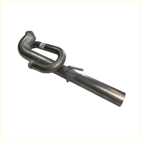 Shiny metallic redback stainless 3 inch j pipe muffler delete left with curved u shaped design for holden commodore