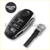 Black and silver remote smart car key case shell with three buttons for volkswagen touareg 2010-2014