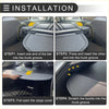 Gray textured car trunk organizer with padded curved design and black clips for toyota highlander retractable cargo cover