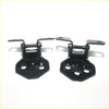 Black metal rhs front door hinge brackets with glossy finish and hexagonal base for mazda familia 323 sedan