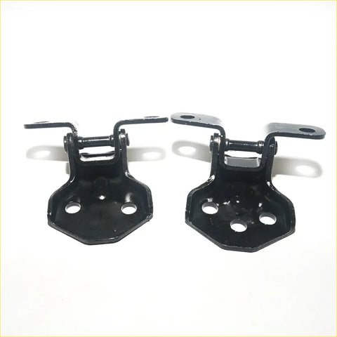 Black metal rhs front door hinge brackets with glossy finish and hexagonal base for mazda familia 323 sedan