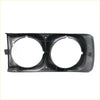 Black plastic rhs headlight door front bumper housing with two circular openings for isuzu faster chevy luv 72-80