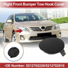 Black plastic right front tow hook cover for toyota highlander 2008-2010 shown from the back side
