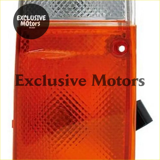Right-hand corner light for nissan patrol 1988-1994 with orange textured plastic reflector red lens and metallic top