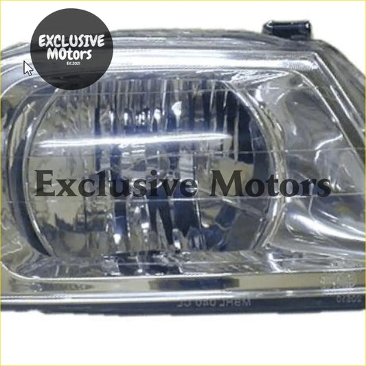Right-hand headlight for mitsubishi triton 1996-2005 clear plastic assembly with reflective interior and visible bulb housing