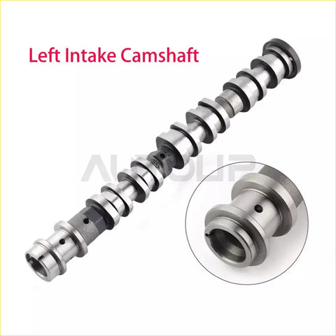 Silver metallic left intake camshaft with evenly spaced lobes and black rubber seals for jeep dodge chrysler ram