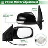 Right side black power mirror for toyota rav4 2009-2012 with heated glass and turn signal indicator backside view