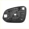 Black plastic right side heated mirror glass with backing plate and turn signal for toyota tacoma 4runner shown from back