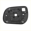 Back side of black plastic right side heated white mirror glass housing with mounting points for toyota rav4 2005-2011