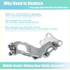 Silver metallic right slide door hinge roller assembly with central pivot for Toyota Sienna 2004-2010 passenger side