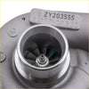 Gray metallic right turbine turbocharger for mitsubishi gt3000 3.0 v6 with serial number plate and visible turbine blades