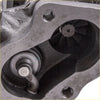 Gray metallic right turbine for mitsubishi gt3000 3.0 v6 with machined surfaces and internal parts shown from back side