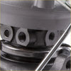 Black cast iron right turbine turbocharger with threaded holes and metallic exhaust manifold for mitsubishi gt3000 v6