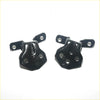 Right upper lower black metal door hinge with glossy finish and multiple mounting holes for mazda b series trucks