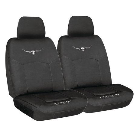 R.M. Williams Seat Cover Set Canvas Front Black