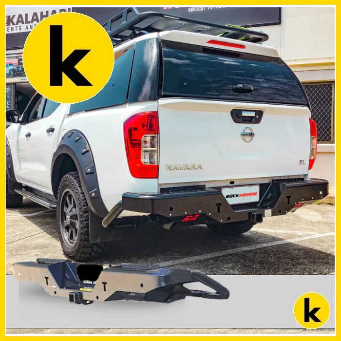 Rockamor Elite Steel Rear Step / Towbar To Suit Nissan Navara Np300 D23 2015-2020 Rear Step