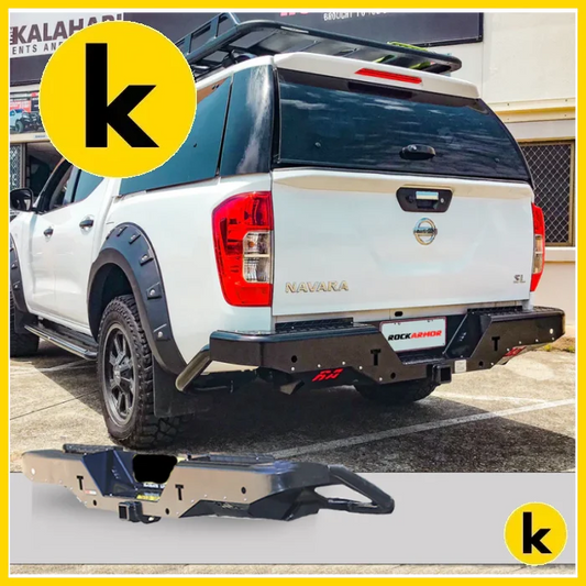 Rockamor Elite Steel Rear Step / Towbar To Suit Nissan Navara Np300 D23 2015-2020 Rear Step
