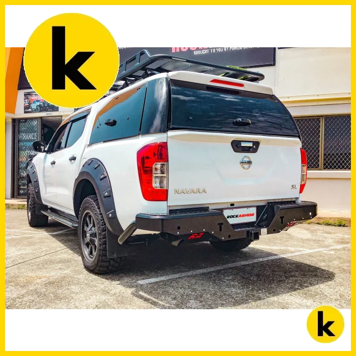 Rockamor Elite Steel Rear Step / Towbar To Suit Nissan Navara Np300 D23 2015-2020 Rear Step