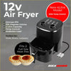 Rockarmor 4l 12v black air fryer with compact design and two knobs perfect for 4wd ute and offroad cooking