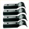 Black metal rockarmor brush bar clamps with curved ends and holes for 4wd ute offroad use 4 pack