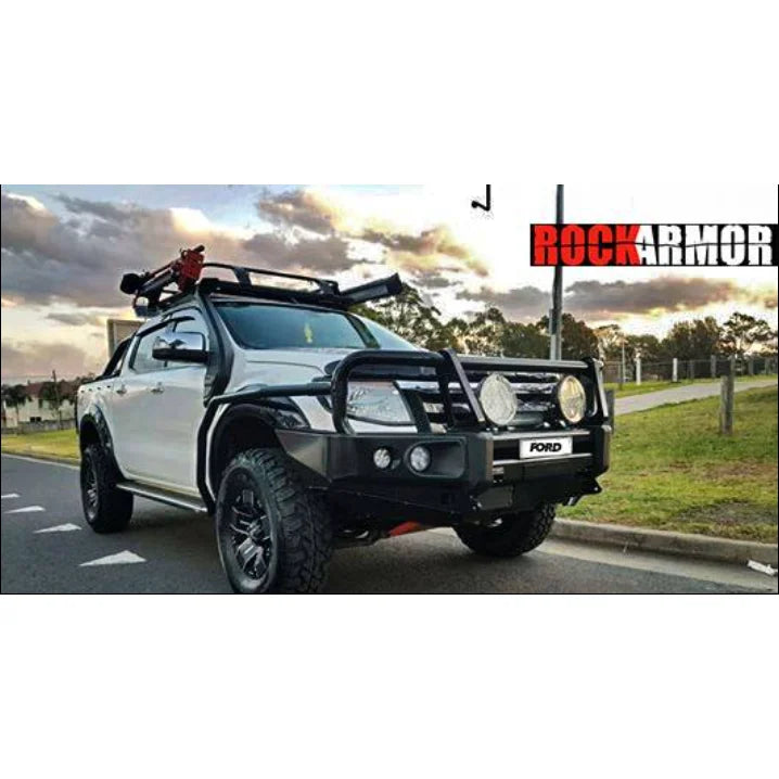 White Ford pickup truck with Rockarmor Brushbar to suit Ford Ranger 2005-2020