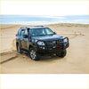 Black Toyota Land Cruiser Prado with rugged Rockarmor Elite bullbar and offroad lights for 4wd ute use
