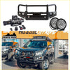 Black rockarmor front bullbar with integrated lights and winch for tough offroad 4wd and ute toyota prado 150
