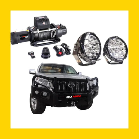 Rockarmor Elite Hoop Steel Bullbar Combo Package - Toyota
