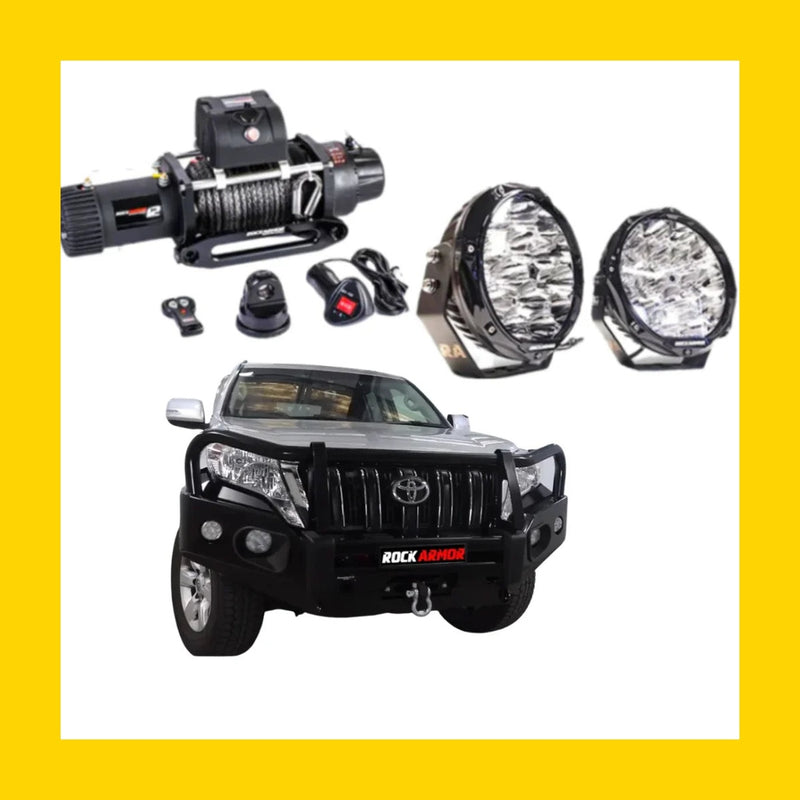 Rockarmor Elite Hoop Steel Bullbar Combo Package - Toyota