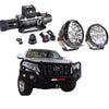 Black steel rockarmor elite hoop bullbar combo with integrated winch and led lights for toyota prado 4wd offroad