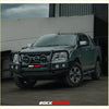 Black rockarmor elite hoop steel bullbar with round headlights and aux lights for mazda bt-50 4wd ute offroad