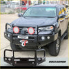 Black rockarmor elite hoop steel bullbar front bumper with led lights and winch mount for toyota 4runner 4wd offroad
