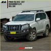 Black rockarmor elite hoop steel bull bar in black fitted to white toyota prado 150 for 4wd offroad use