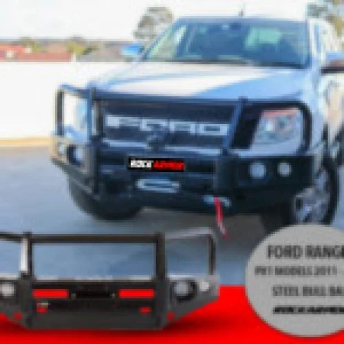 Rockarmor Elite Steel Bullbar To Suit Ford Ranger Px1-2 (Bumper Cut) - Winch Bar