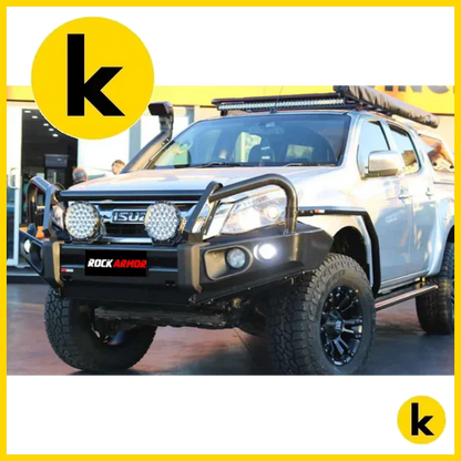 Rockarmor Elite Steel Bullbar To Suit Isuzu Dmax 2012-2020 (Bar Replacement Eyebrows) Winch Bar