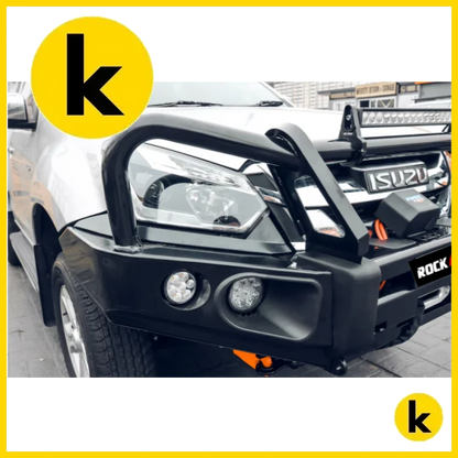 Rockarmor Elite Steel Bullbar To Suit Isuzu Dmax 2012-2020 (Bar Replacement Eyebrows) Winch Bar