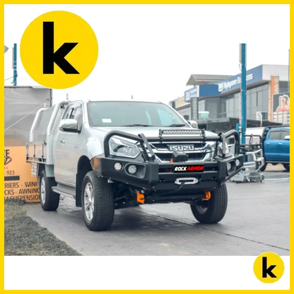 Rockarmor Elite Steel Bullbar To Suit Isuzu Dmax 2012-2020 (Bar Replacement Eyebrows) Winch Bar
