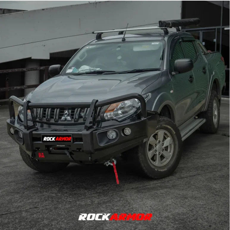 Rockarmor Elite Steel Bullbar To Suit Mitsubishi Triton Mq - Winch Bar