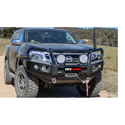 Rockarmor Elite Steel Bullbar To Suit Nissan Navara Np300 D23 - Winch Bar