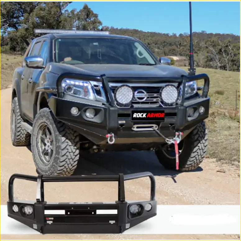 Rockarmor Elite Steel Bullbar To Suit Nissan Navara Np300 D23 - Winch Bar