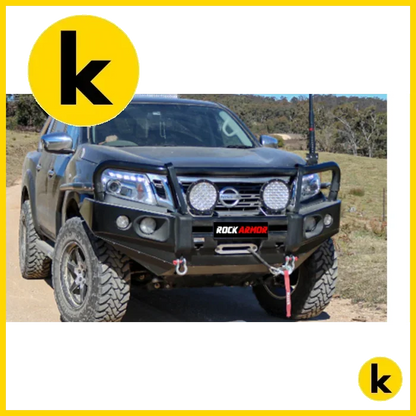 Rockarmor Elite Steel Bullbar To Suit Nissan Navara Np300 D23 2015-2020 (Full Bar Replacement) Winch Bar