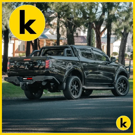 Rockarmor Elite Steel Rear Step / Tow Bar To Suit Mitsubishi Triton Mq 2015 - 2018 Rear Step