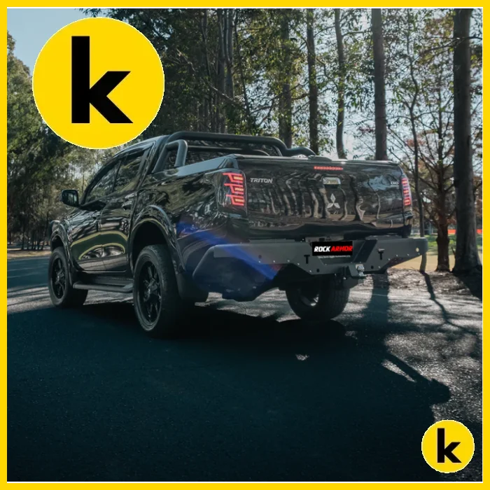 Rockarmor Elite Steel Rear Step / Tow Bar To Suit Mitsubishi Triton Mq 2015 - 2018 Rear Step