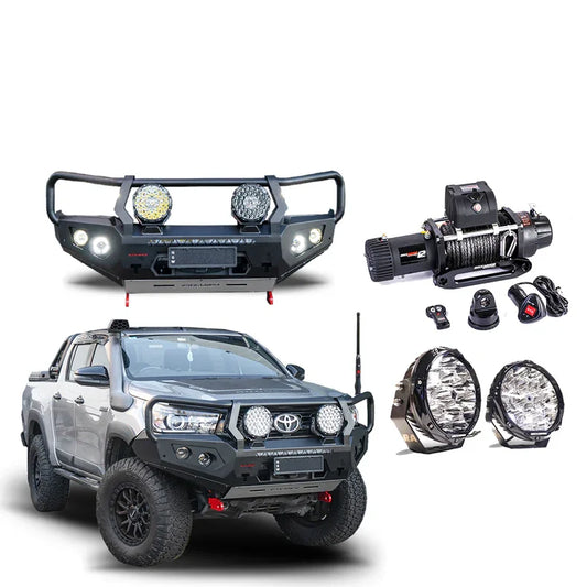 Rockarmor Gt Hoop Bullbar Combo Pack - Toyota Hilux 2015-2020 - Winch Bar