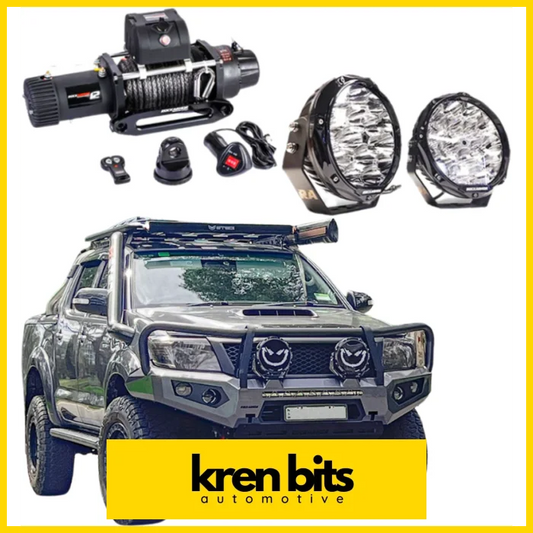 Rockarmor Gt Hoop Bullbar Combo Pack - Toyota Hilux N70 2012-2015 Winch Bar Combo