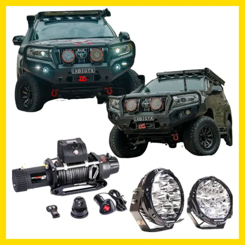 Rockarmor Gt Hoop Bullbar Combo Pack - Toyota Prado 150 2017+ - Winch Bar